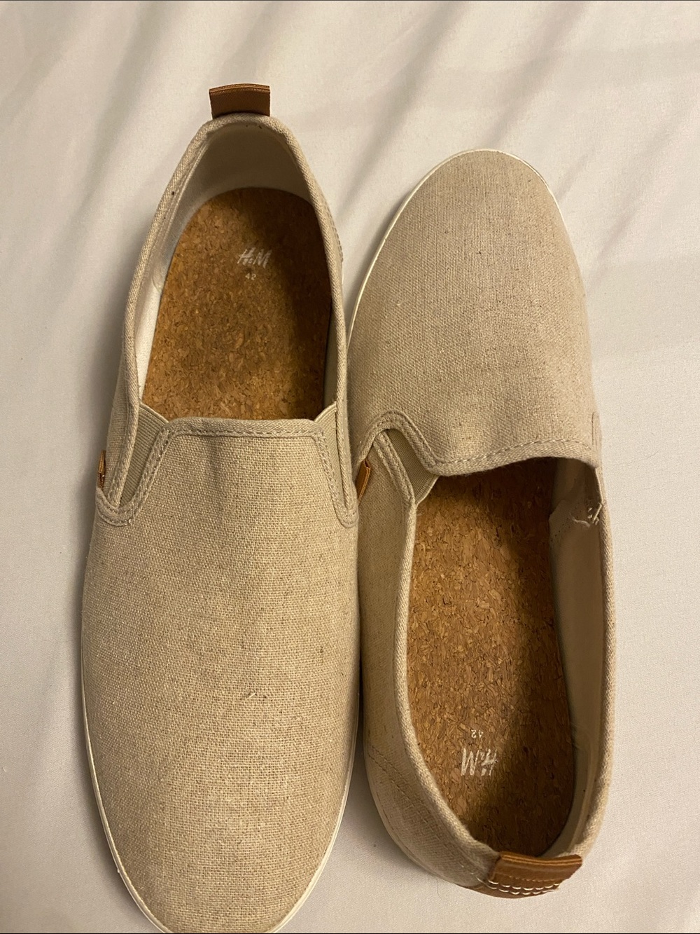H&M Natural Canvas Slip-On Loafers